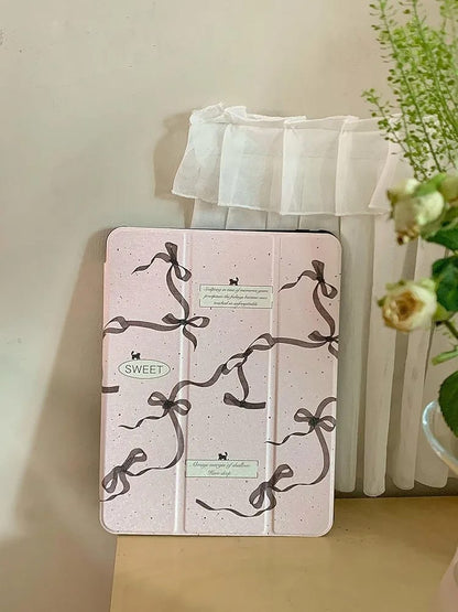 Sweet Ribbon iPad Case - Soft Girl Aesthetic with Quote