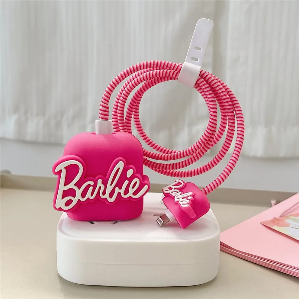 Barbie inspired Cute Silicone - iPhone Charger Case