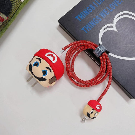 Cute Mario Silicone - iPhone Charger  Case