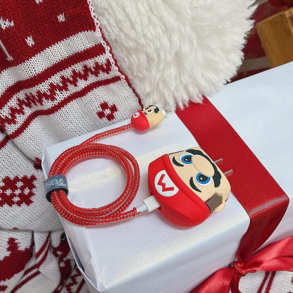 Cute Mario Silicone - iPhone Charger  Case