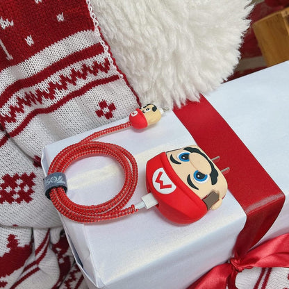 Cute Mario Silicone - iPhone Charger  Case