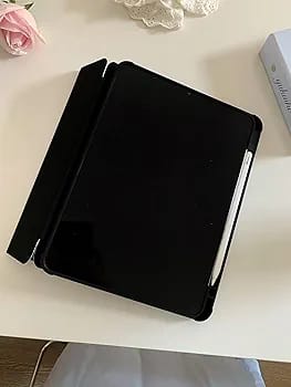 Black with Pink Bow iPad Case - Protective Cover
