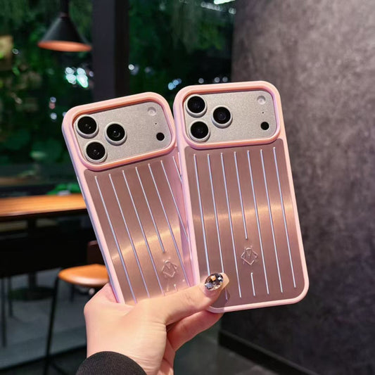 Rimowa-Style Vertical Groove Navy Blue Phone Case