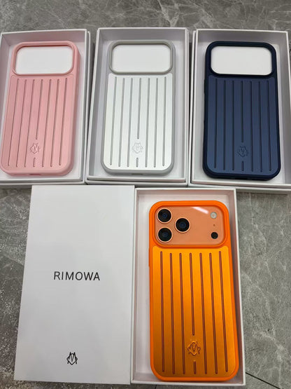 Rimowa-Style Vertical Groove Navy Blue Phone Case