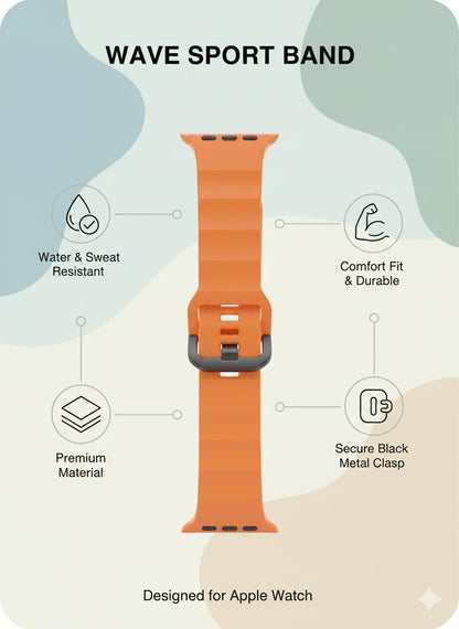 Ribbed Silicone Wave Band – For Apple Watch
