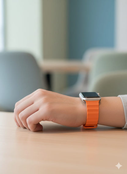 Ribbed Silicone Wave Band – For Apple Watch