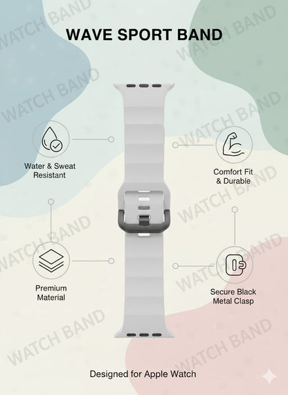 Ribbed Silicone Wave Band – For Apple Watch