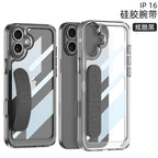 Apple iPhone 16 / Plus / Pro / Pro Max – Transparent with Wrist Band Cover & Case