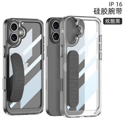 Apple iPhone 16 / Plus / Pro / Pro Max – Transparent with Wrist Band Cover & Case