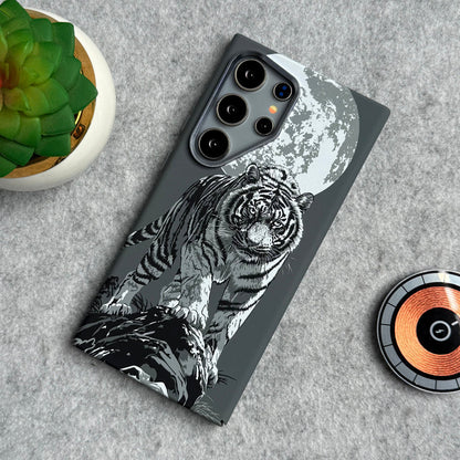 Samsung Galaxy Ultra Series Carbon Fiber Premium Texture Tiger Lion Design Hard Pc MagSafe Case Cover