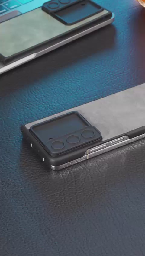 Galaxy Z Fold 5 – Leather Glass Slide Cover & Case