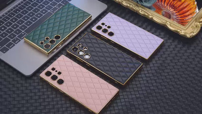 Samsung Galaxy S25 / Ultra– Leather Puff Design Cover & Case